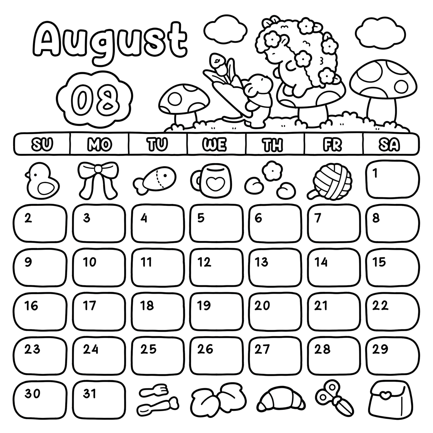 Cute & Cozy Calendar
