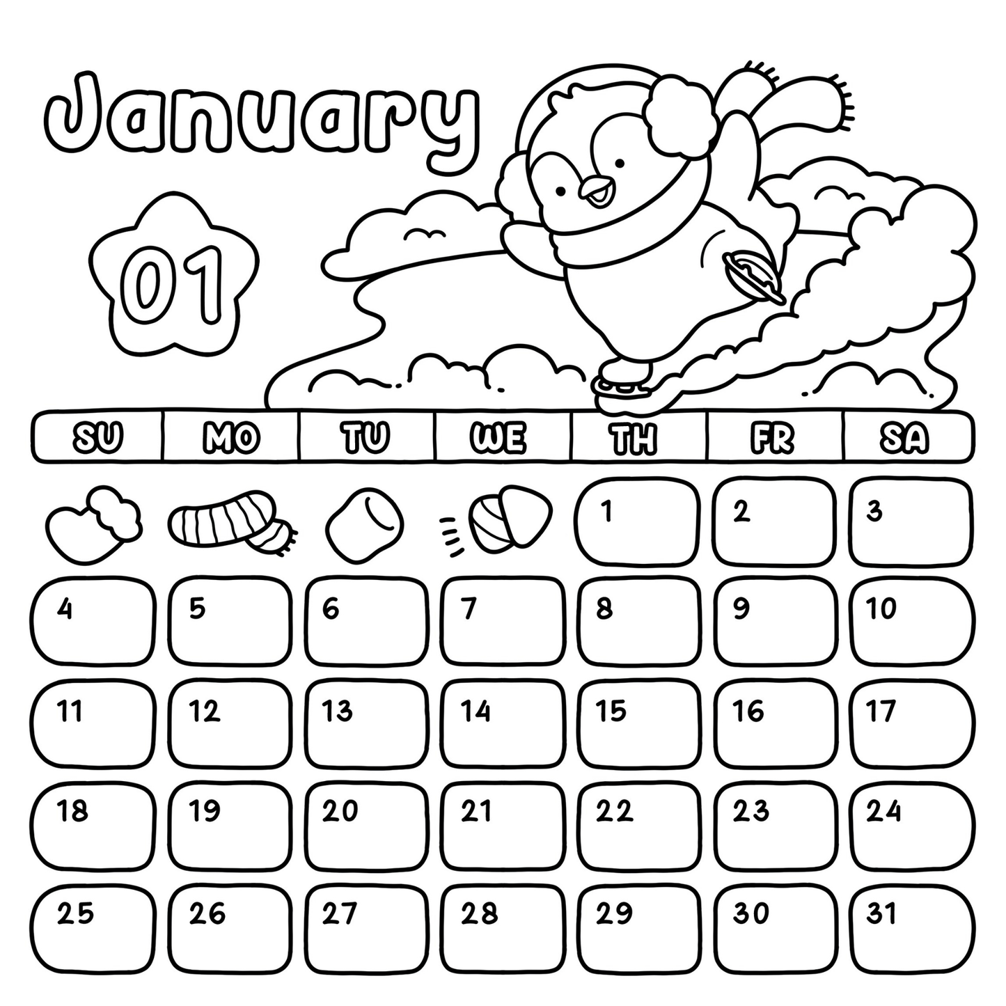 Cute & Cozy Calendar